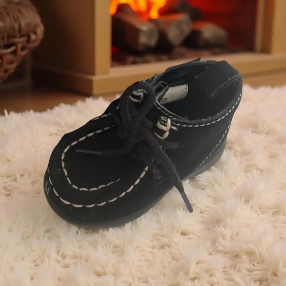 Infant Gymboree Faux Suede Danny Black Dress Shoes Size 4